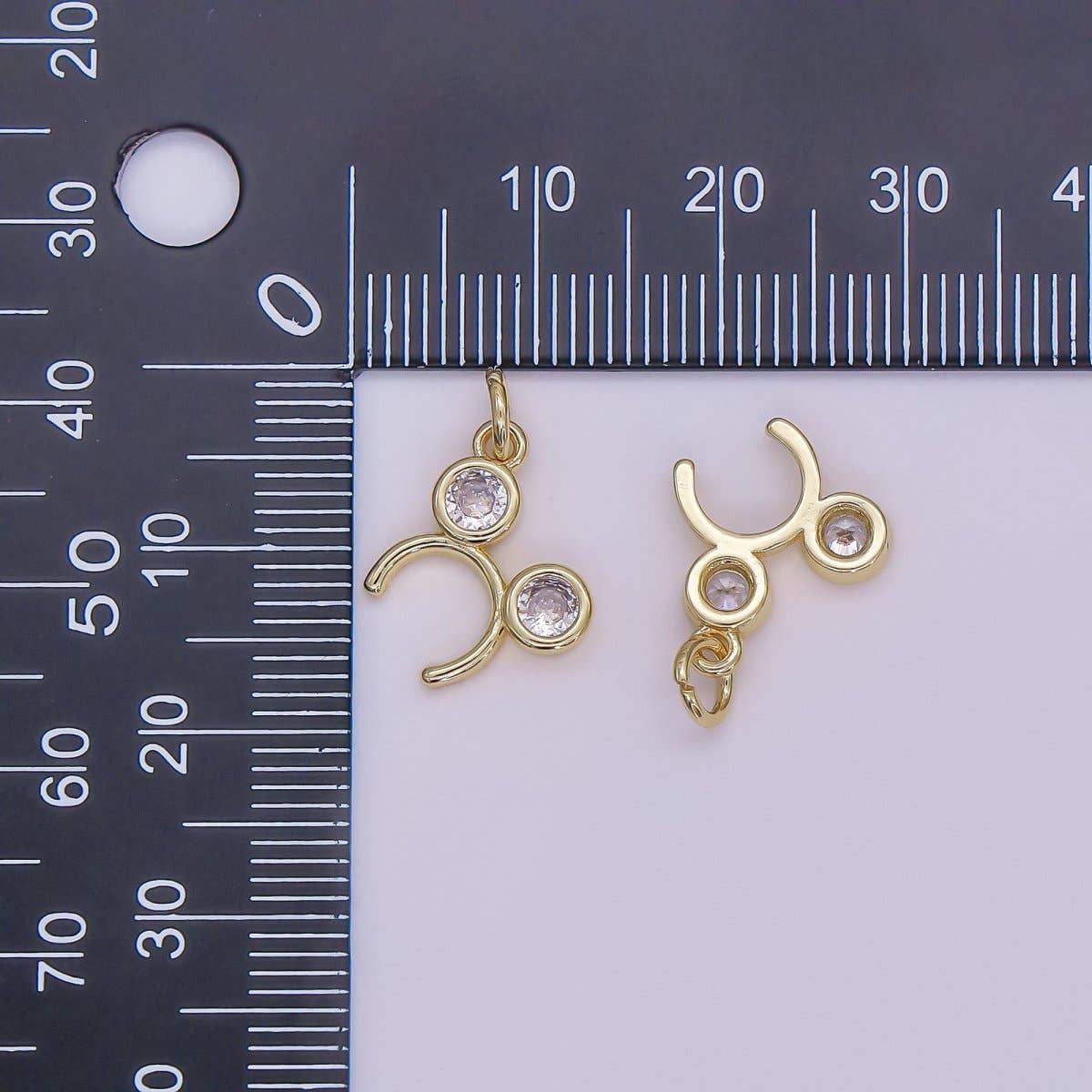 Disney 24K Gold Filled Clear CZ Round Headband Mini Charm | AF480
