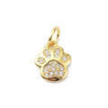 * Gold and Cubic Zirconia Paw Print Charm
