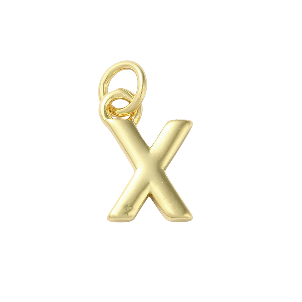18k Gold Plated Brass Initial Charm Individual Letters: V