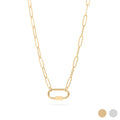 Gold Paperclip Carabiner Necklace
