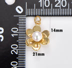 Gold Filled Minimalistic Pearl Flower Charm, CP1776