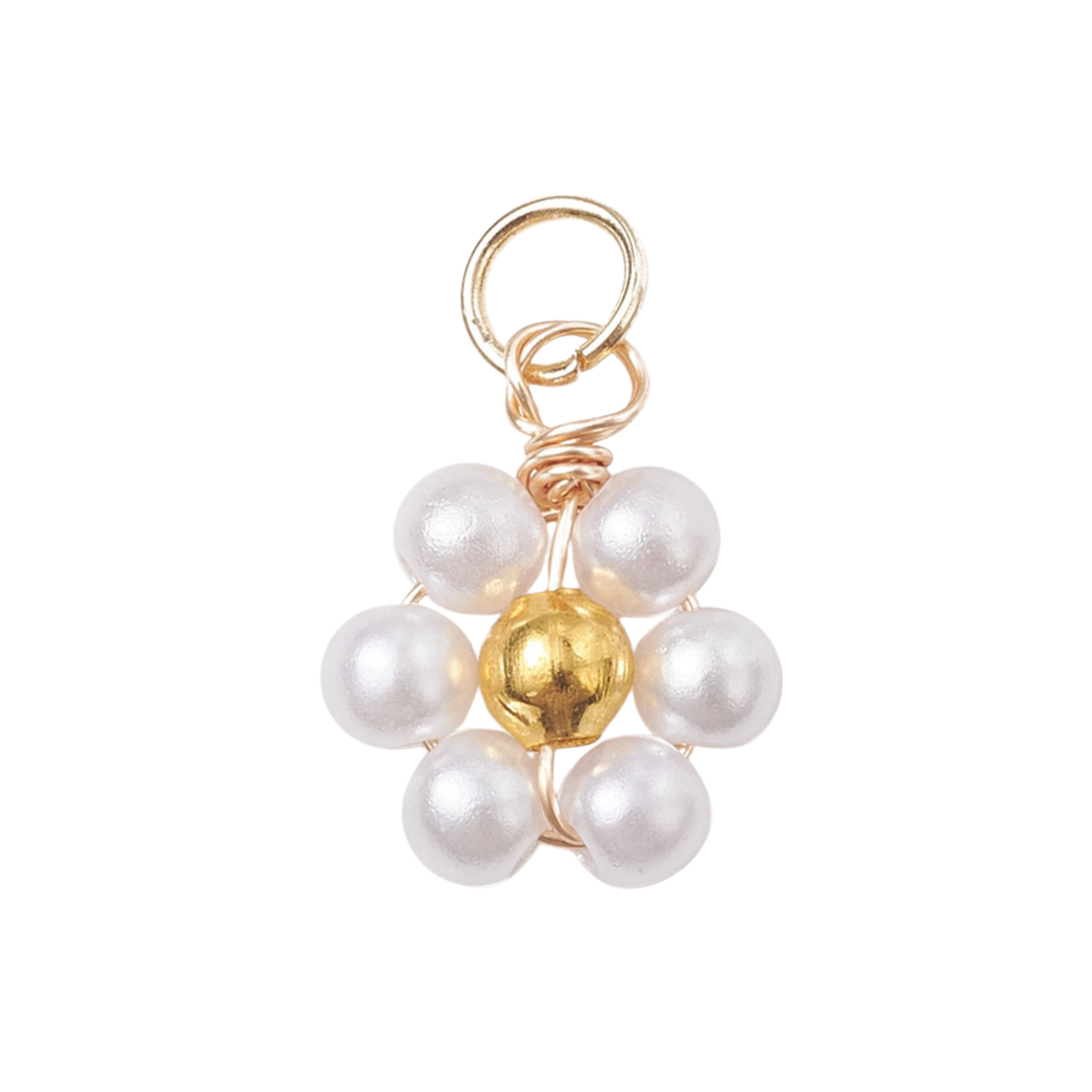Beaded Acrylic Flower Charm