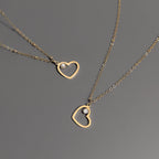 (9pc) 18K Gold PVD Stainless Steel Heart Charm Set: Gold