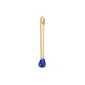 16k Gold Plated Brass Match Stick Charm: Dark Blue