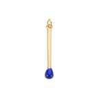16k Gold Plated Brass Match Stick Charm: Dark Blue