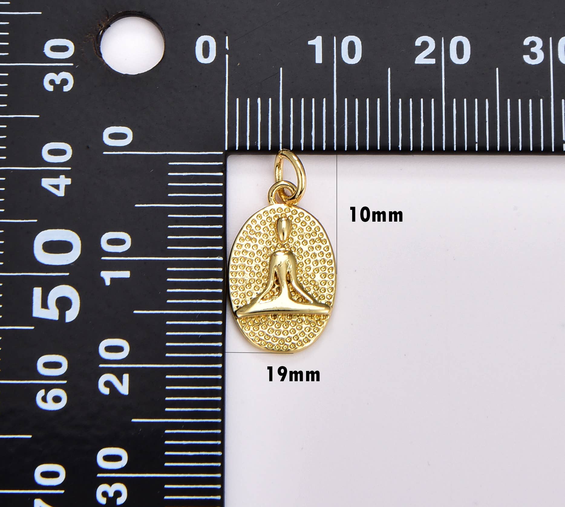 Gold yoga Filled Om Mantra Meditation Charm Pendant, CP1706