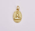 Gold yoga Filled Om Mantra Meditation Charm Pendant, CP1706