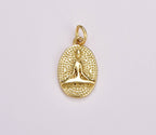 Gold yoga Filled Om Mantra Meditation Charm Pendant, CP1706