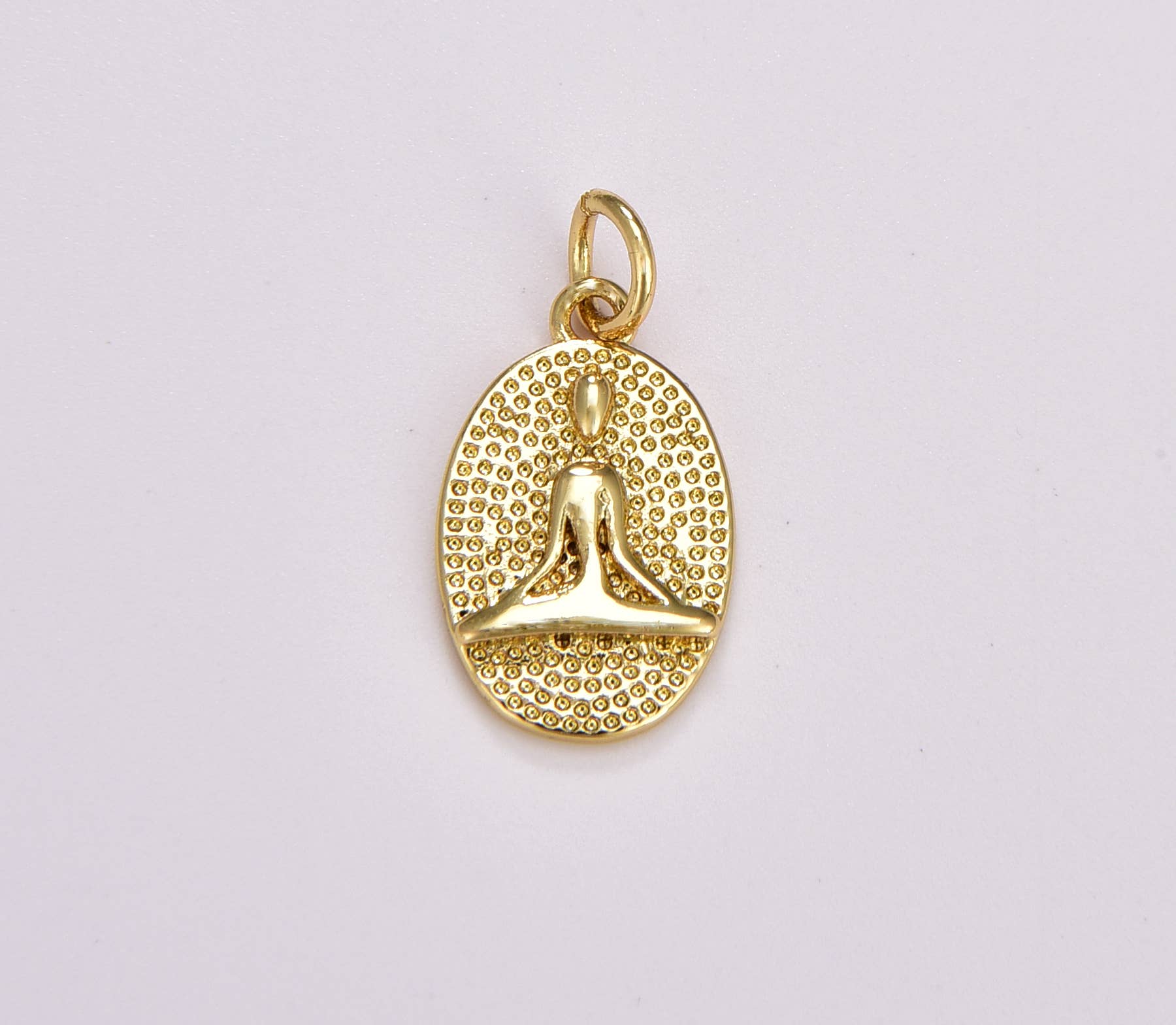 Gold yoga Filled Om Mantra Meditation Charm Pendant, CP1706