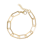 Gold Stainless Steel Paperclip Chain Bracelet + Extension: Gold / 2.5mm