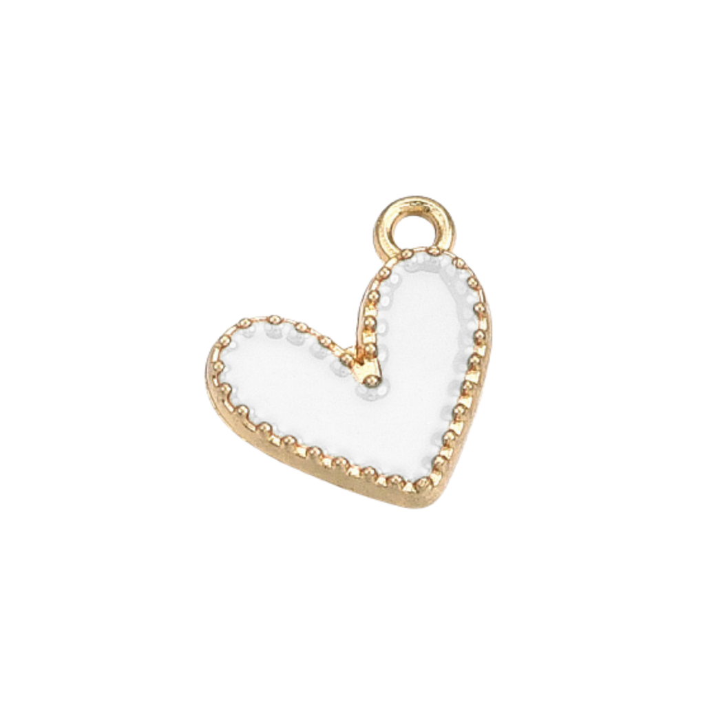 Gold Alloy Colorful Heart Charm: Black
