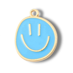 Smiley Happy Face Gold Charm: Pink
