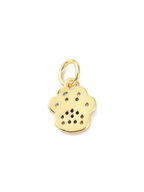 * Gold and Cubic Zirconia Paw Print Charm
