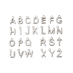 Silver Stainless Steel Bold Initial Letter Charm Full Set