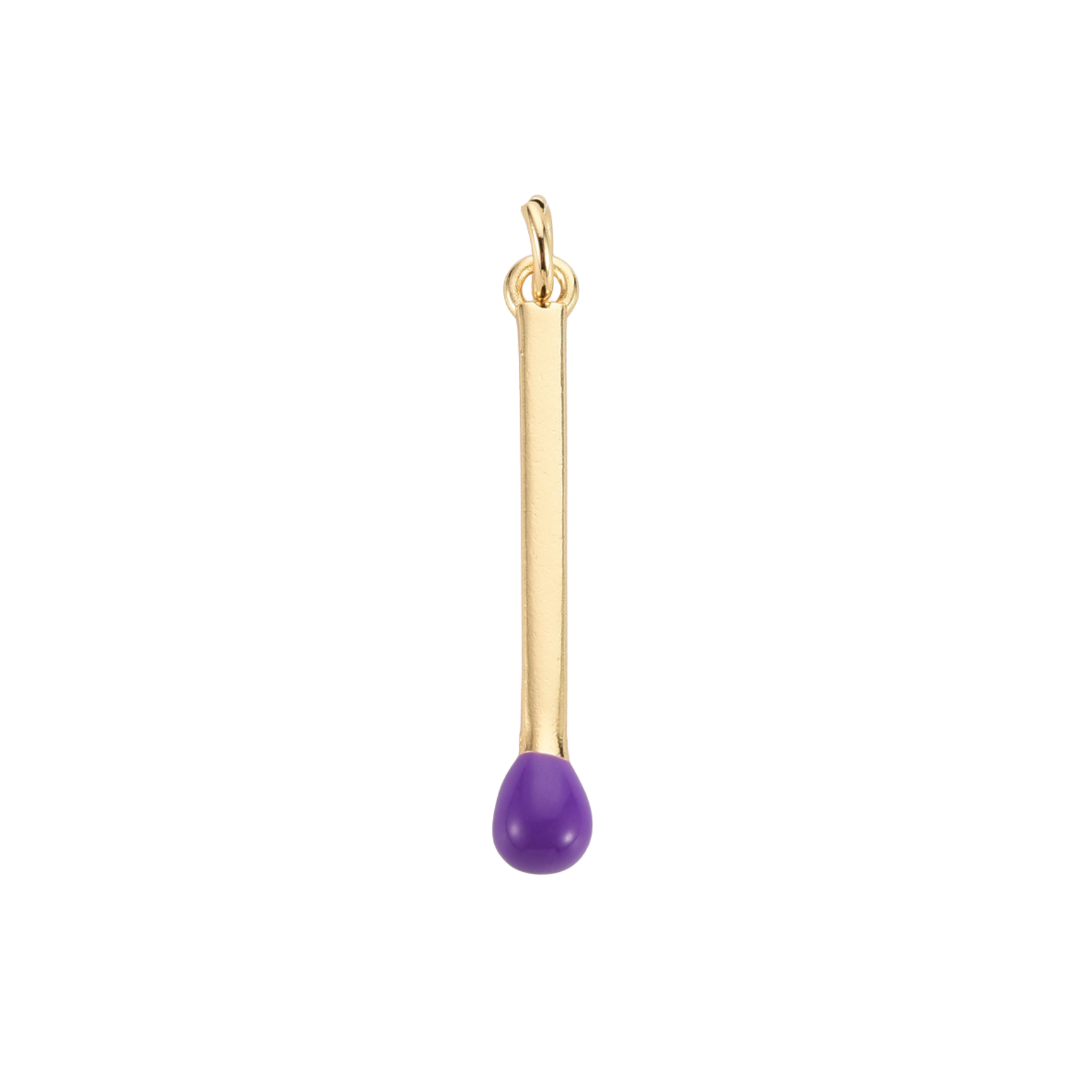 16k Gold Plated Brass Match Stick Charm: Dark Blue