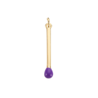 16k Gold Plated Brass Match Stick Charm: White