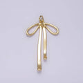 14K Gold Filled 30mm Ribbon Bow Minimalist Charm in Gold & Silver | AG494: Gold