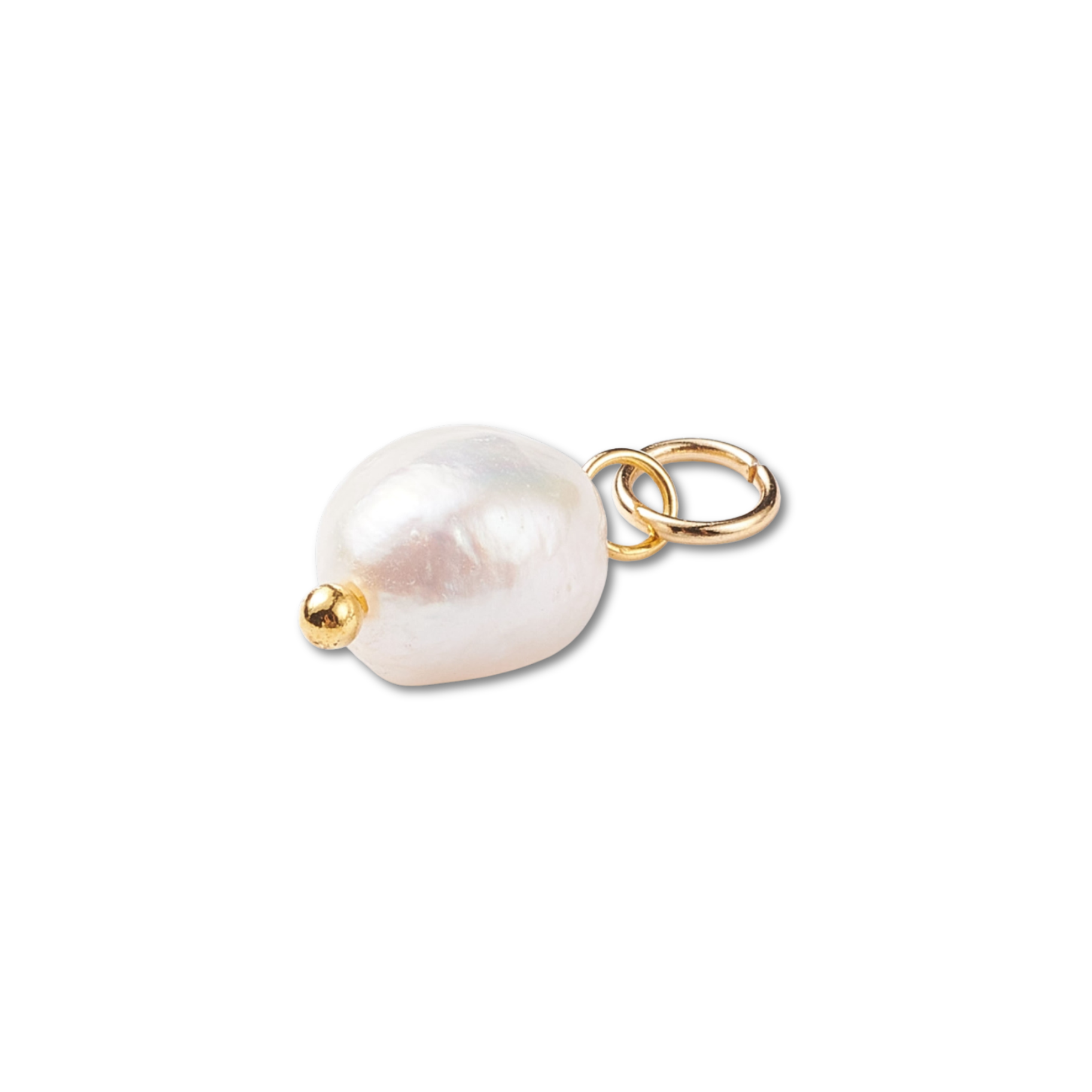 Gold Brass Freshwater Pearl Charm