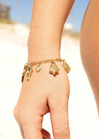 18K Gold PVD Stainless Steel Vacation Charm Set (9pc): Gold