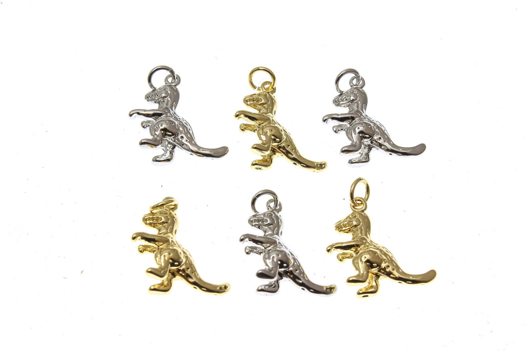 Gold Dinosaur T-Rex Charm for Necklace or Bracelet,CPG1394: 5pcs / Gold