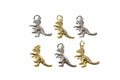 Gold Dinosaur T-Rex Charm for Necklace or Bracelet,CPG1394: 5pcs / Gold