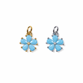 Gold/silver turquoise CZ Flower Charm Tropical, CPG2832: Gold / 3 pcs