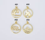 Fire Dainty 18K Gold Charm Element Charm CP1556: #02