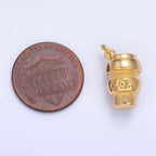 24K Gold Filled Mini 3D Multidimensional Coffee Tumbler Drink Charm in Gold & Silver | W670: Gold