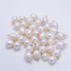 24K Gold Filled White Freshwater Pearl Charm | P1879