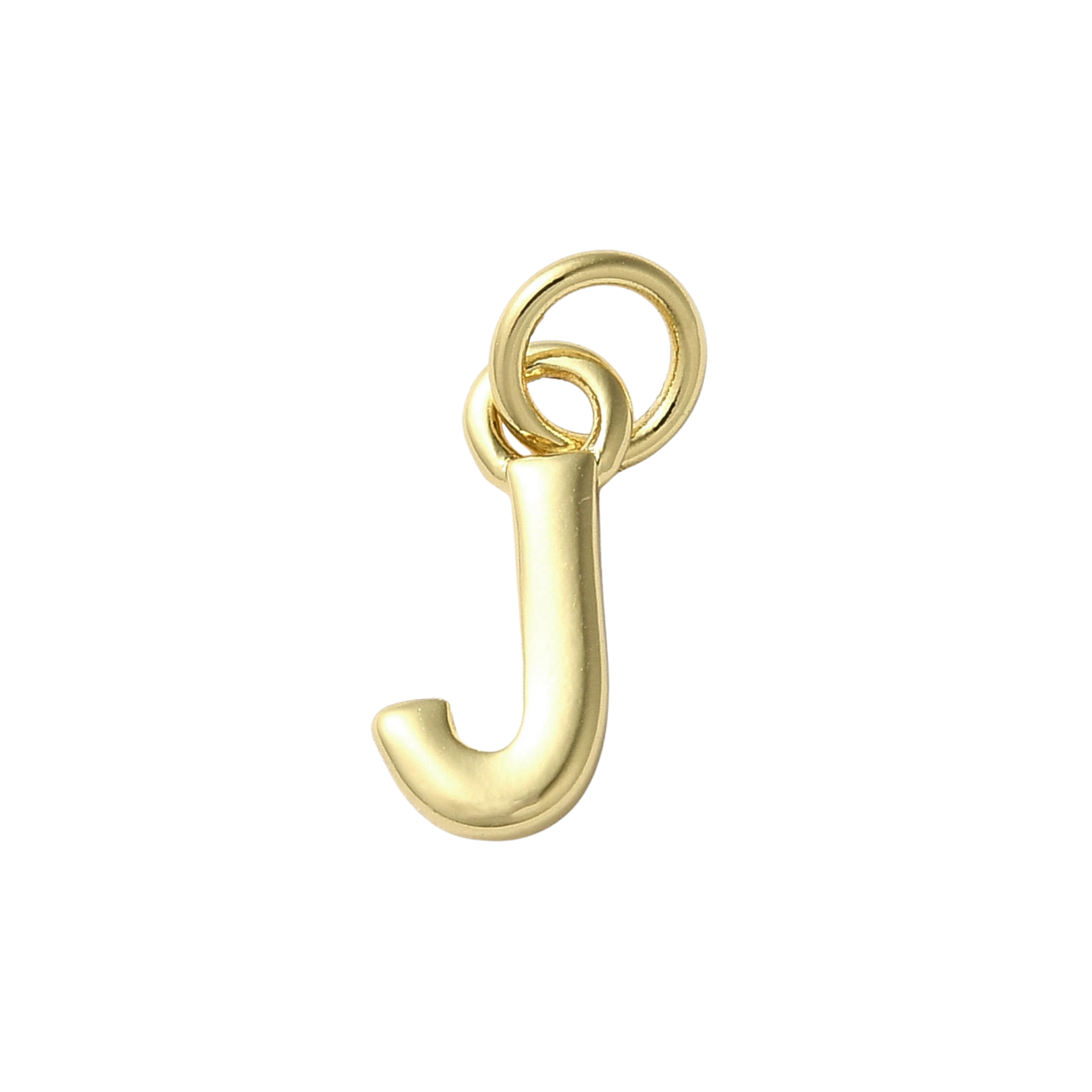 18k Gold Plated Brass Initial Charm Individual Letters: R