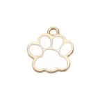Gold Alloy Colorful Paw Print Charm: Black