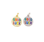 Rainbow Good Luck Coin Charm For Jewelry Making, CPG-CPS2785: Gold / 6pcs