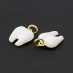 18k Gold Plated Brass Tooth Charm