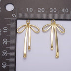 14K Gold Filled 30mm Ribbon Bow Minimalist Charm in Gold & Silver | AG494: Gold