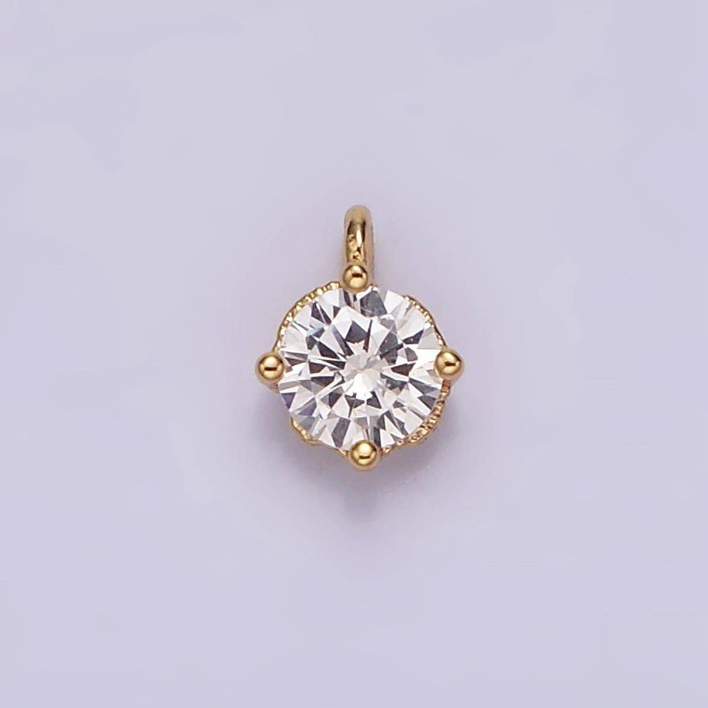 Zirconia Minimalist Round Mini Charm