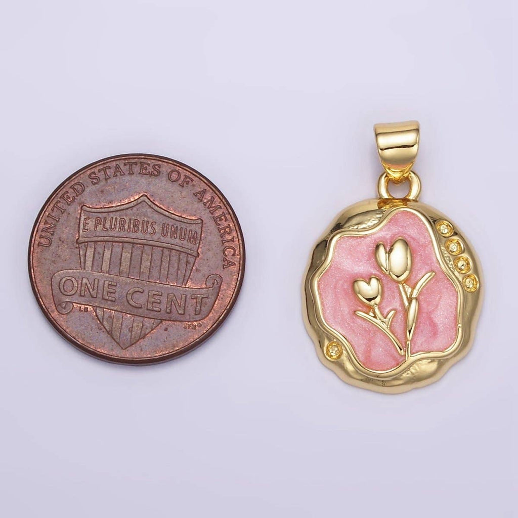 Gold Filled Pink Tulip Charm
