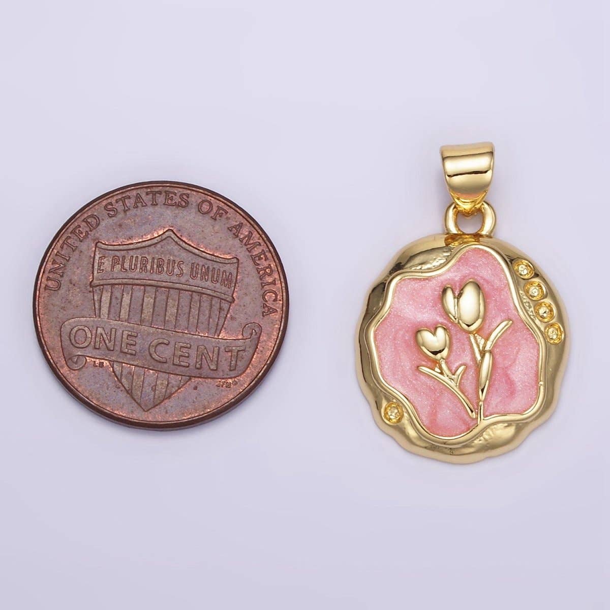 Gold Filled Pink Tulip Charm
