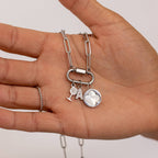 Silver Paperclip Carabiner Necklace