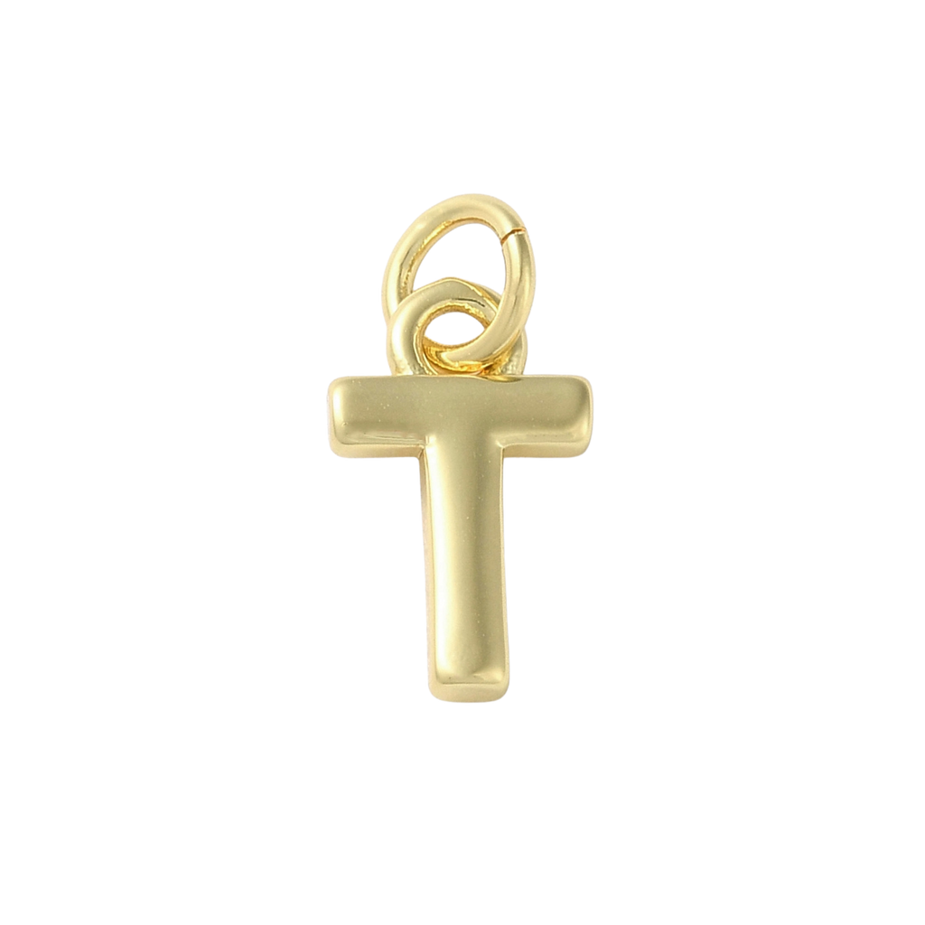 18k Gold Plated Brass Initial Charm Individual Letters: D