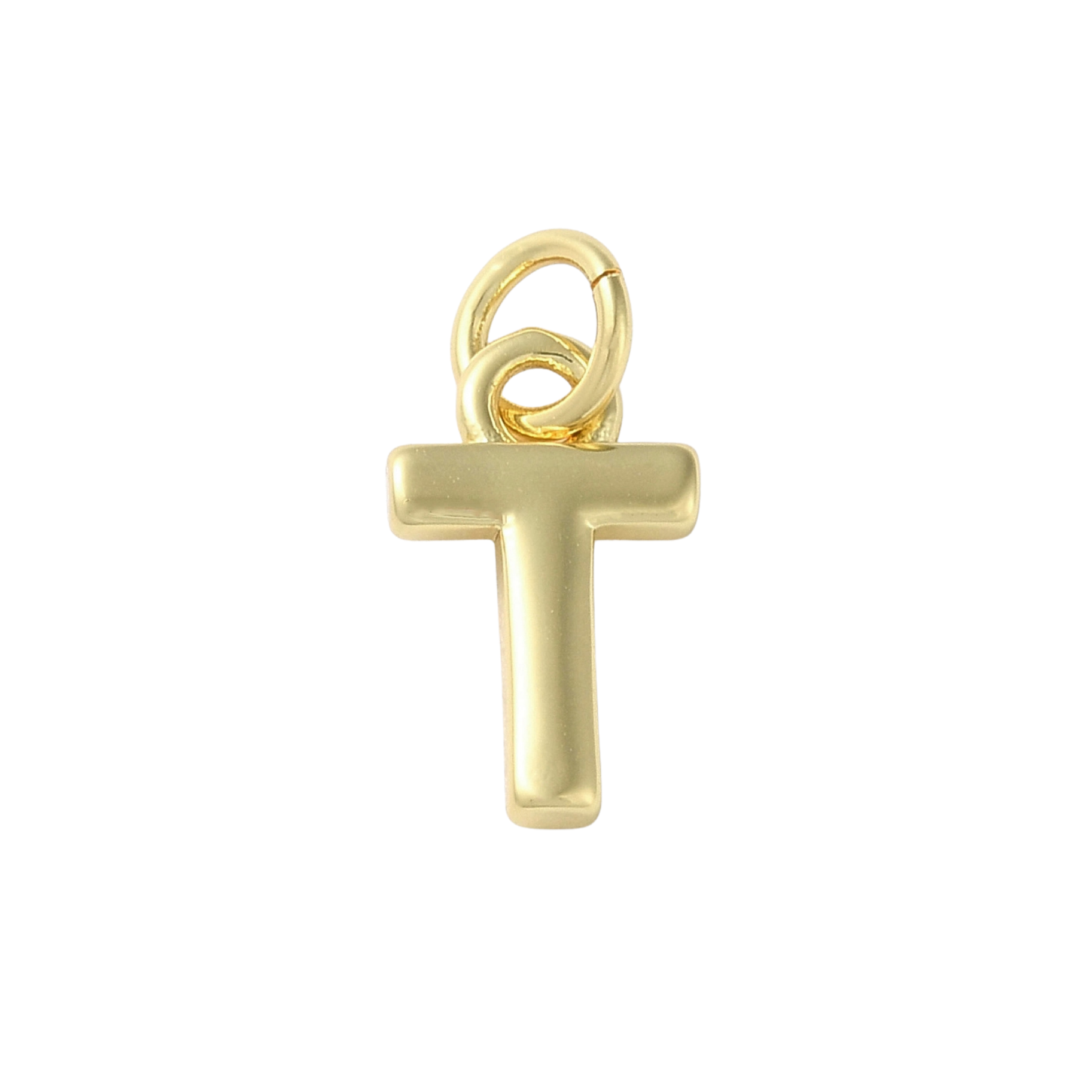 18k Gold Plated Brass Initial Charm Individual Letters: E