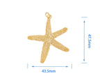 Gold Starfish Pendant and Necklace Charm CPG1428: 3pcs