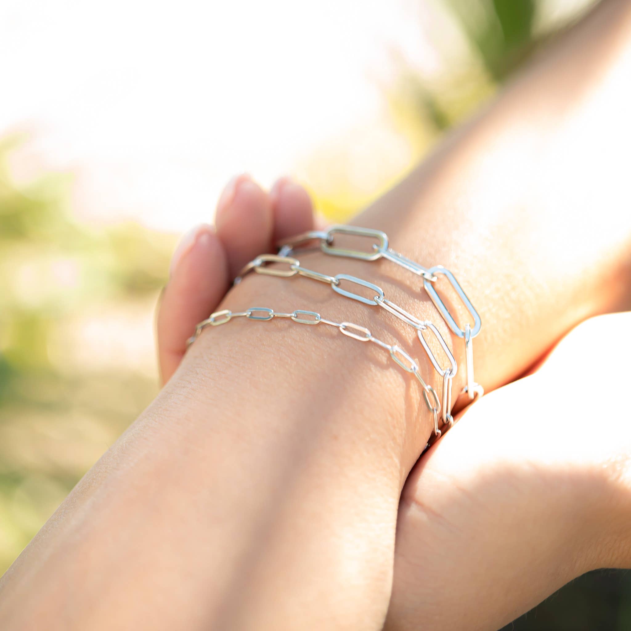 Gold Stainless Steel Paperclip Chain Bracelet + Extension: Gold / 2.5mm
