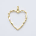 14K Gold Filled 36mm Minimalist Open Molten Heart Charm | Charms-00038