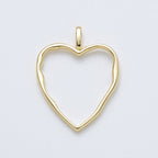 14K Gold Filled 36mm Minimalist Open Molten Heart Charm | Charms-00038