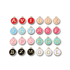 Gold Alloy Colorful Round Initial Letter Charm Full Set