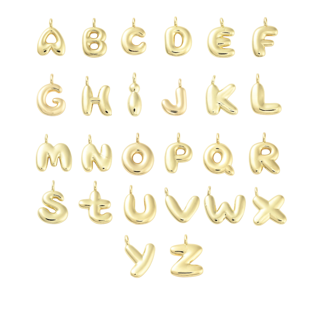 Gold Bubble Initial Letter | Alphabet Charm