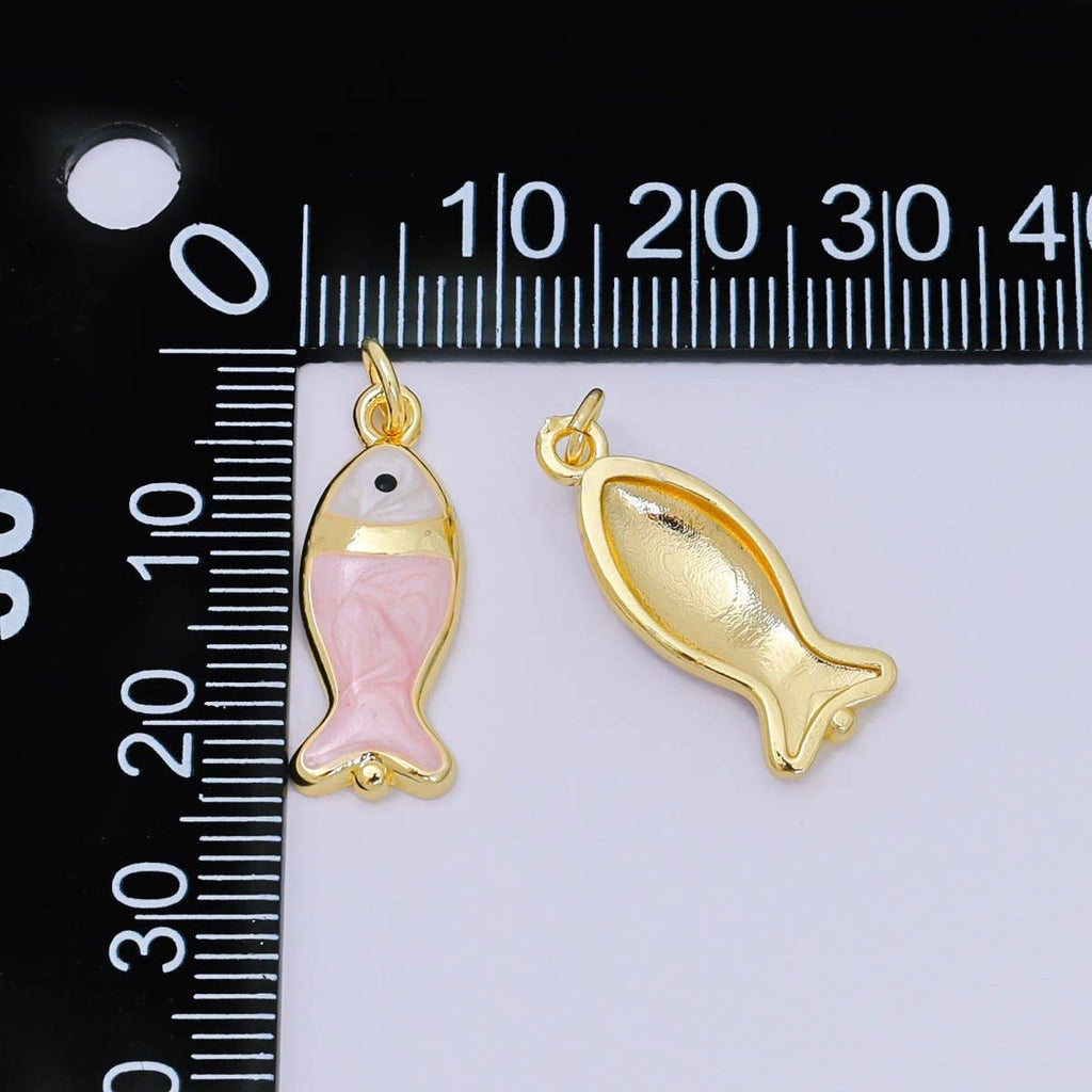 Pink Gold Filled Fish Charm