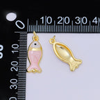 Pink Gold Filled Fish Charm