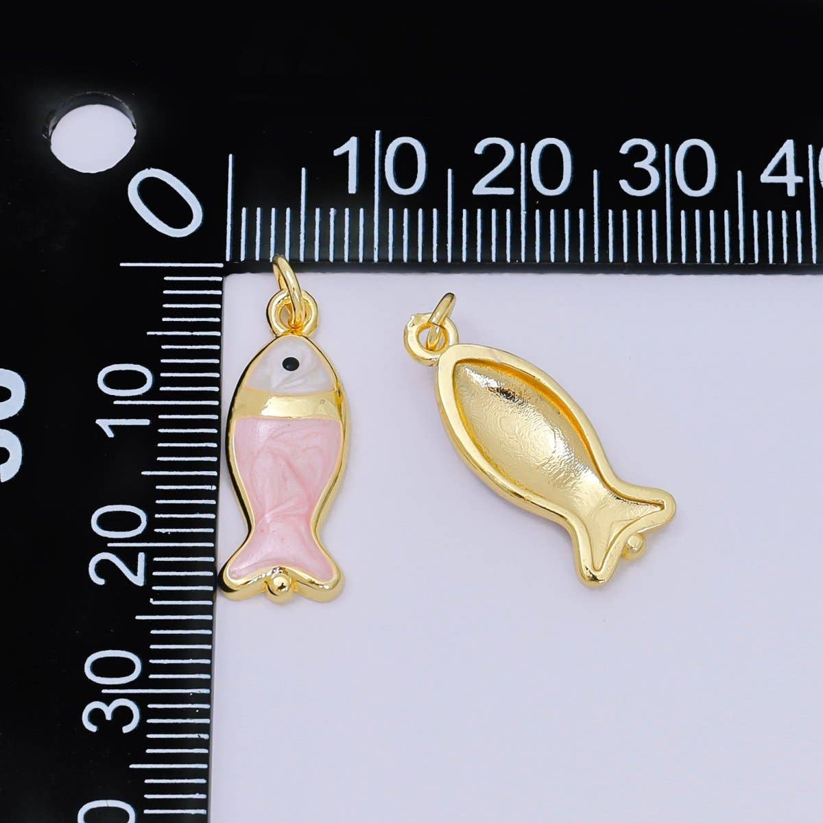 Pink Gold Filled Fish Charm