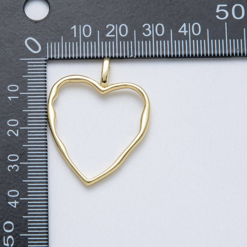 14K Gold Filled 36mm Minimalist Open Molten Heart Charm | Charms-00038